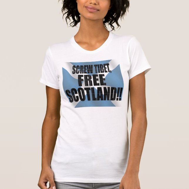 T-shirt Desafio ao cuidado, SCOTLAND LIVRE!! (Frente)
