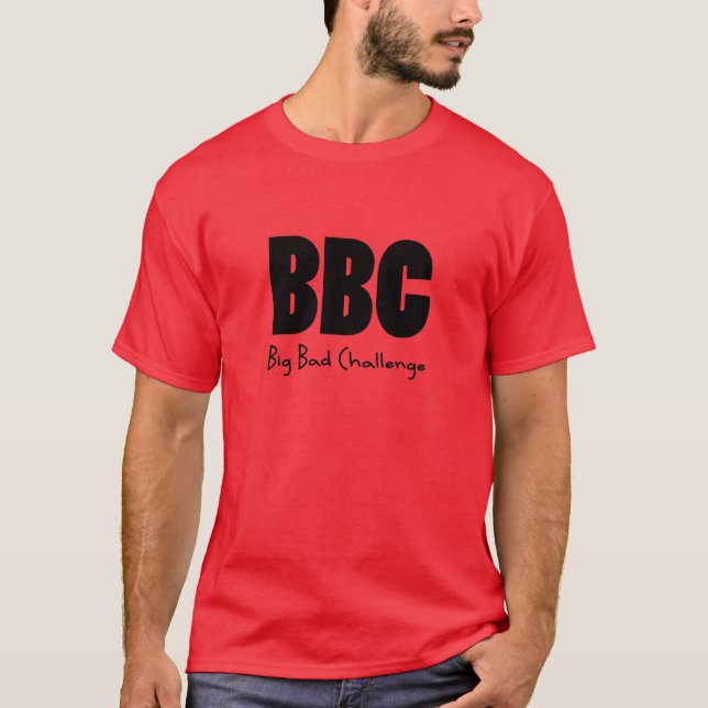 T-shirt Desafio traseiro grande da BBC (Frente)