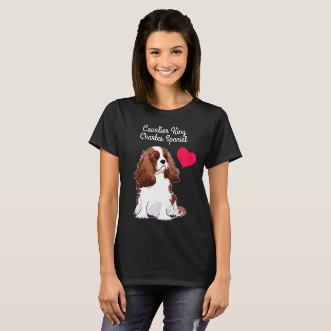 T-shirt descuidado do Spaniel de rei Charles (Frente Completa)