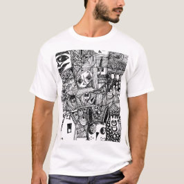 T-shirt desenhado mão original dos Doodles