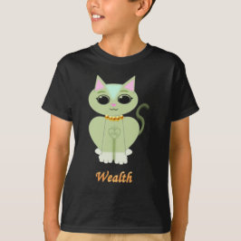 T-shirt Desenho animado de gato fofo verde