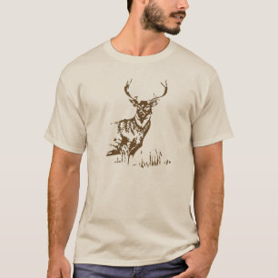 T-shirt Desenho artístico de pinto castanho