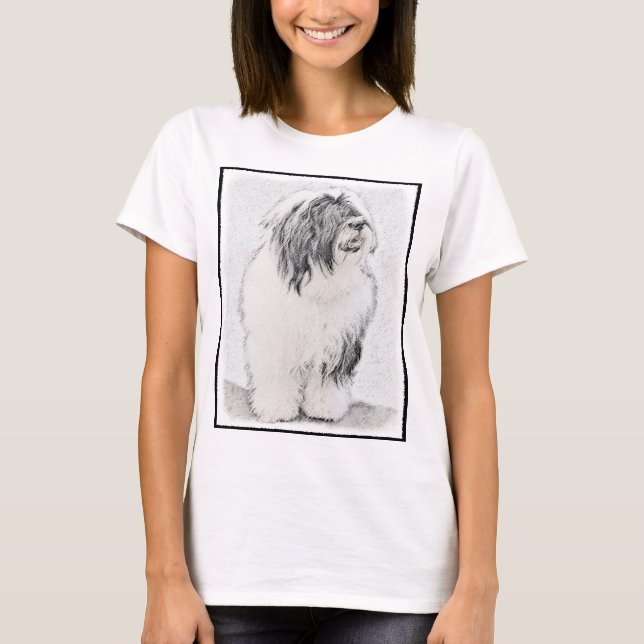 T-shirt Desenho Collie Com Carapaça - Arte Cachorra Origin (Frente)