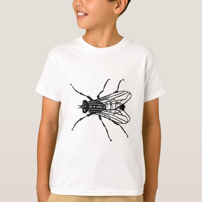 T-shirt Desenho da mosca - o inseto, praga, voa (Frente)