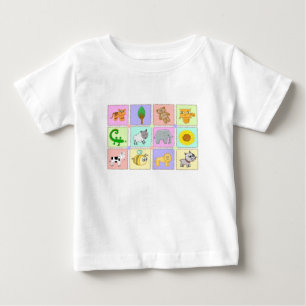 T-shirt Desenho de crianças fofas de abelha vaca elefante