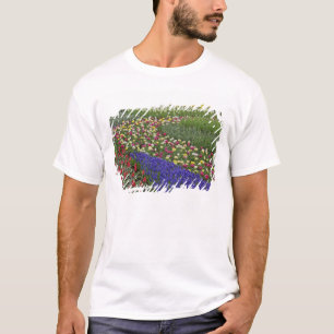 T-shirt Desenho de jardim de Jacinto de Uva e tulipas,