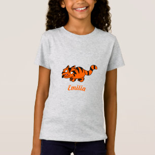 T-Shirt Desenho De Tigre Laranja-Cute