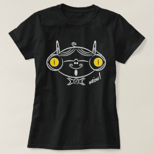 T-shirt Desenho de um gato clássico com óculos e bigode