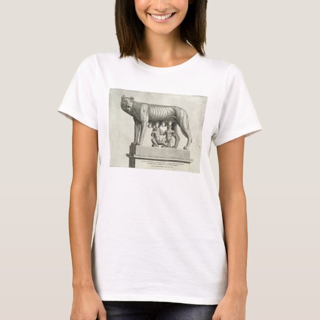 T-shirt Desenho do bronze Etruscano do lobo-guará (Frente)