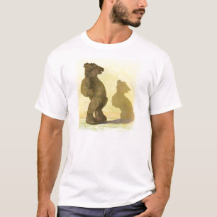T-shirt Desenho do vintage: Urso de ursinho e sua sombra