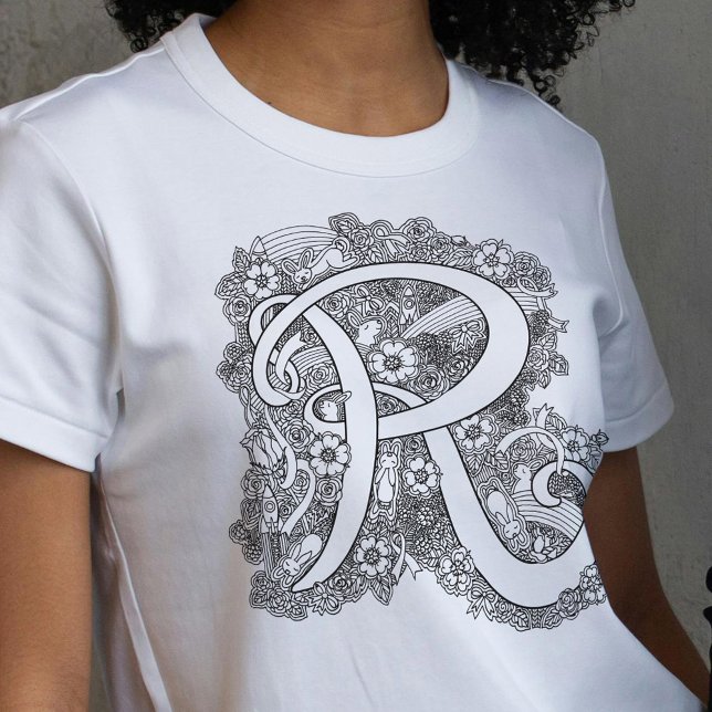 T-shirt Desenho inicial de R rabisco (Criador carregado)