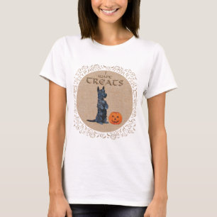 T-shirt Desenho Sazonal de Outono do Terrier Escocês