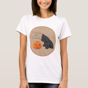 T-shirt Desenho Sazonal de Outono do Terrier Escocês