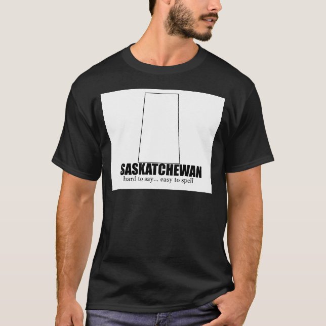 T-shirt desenho simples de Saskatchewan, duro a dizer (Frente)