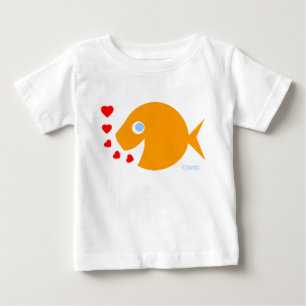 T-shirt Desenhos animados bonitos e beijos do peixe