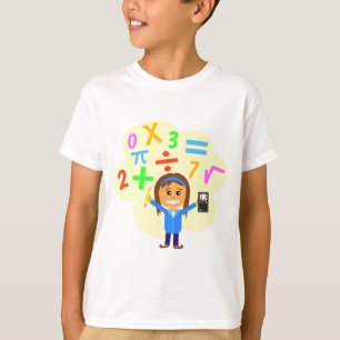 T-shirt Desenhos animados da menina da matemática