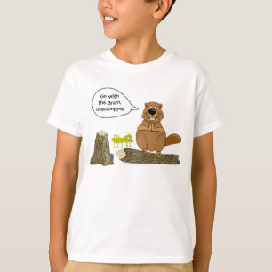 T-shirt Desenhos animados de giro de madeira engraçados d
