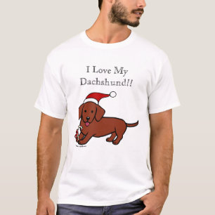 T-shirt Desenhos animados do Natal do Dachshund