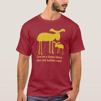 T-shirt Desenhos animados dourados dos cervos da mãe e do