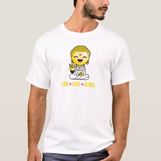 T-shirt Desenhos animados engraçados vivos de Buddha do (Frente)