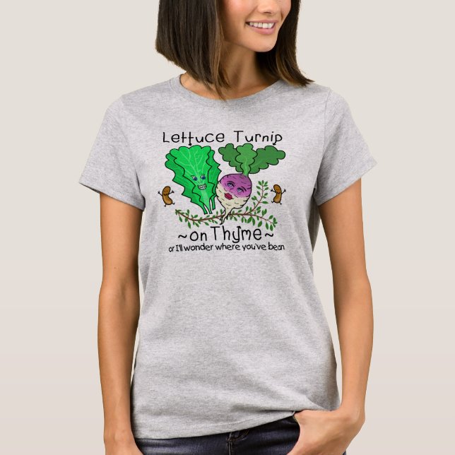 T-shirt Desenhos animados vegetais da chalaça do tomilho (Frente)