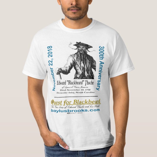 T-shirt Desgaste 300th da procura de Edward "Blackbeard" (Frente)