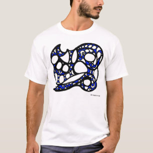 T-shirt Design 006 do azul e do preto