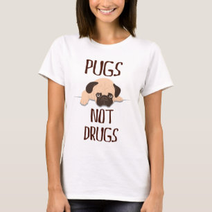 T-shirt design bonito do cão das drogas dos pugs do pug