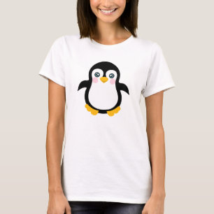 T-shirt Design bonito do pinguim dos desenhos animados