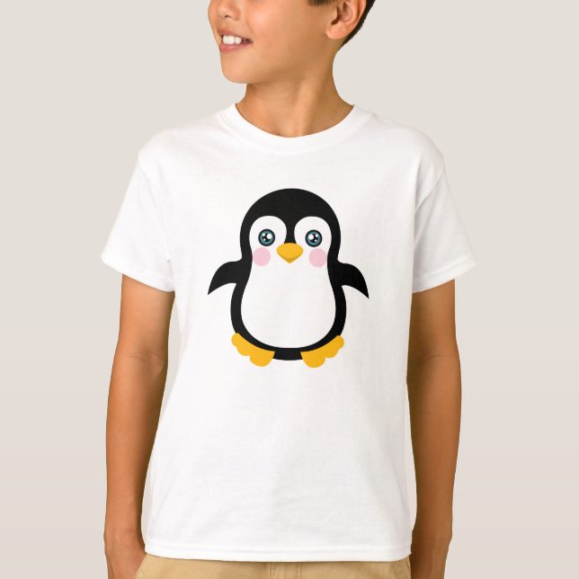 T-shirt Design bonito do pinguim dos desenhos animados (Frente)