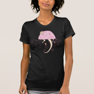 T-shirt Design cor-de-rosa bonito das medusa dos desenhos
