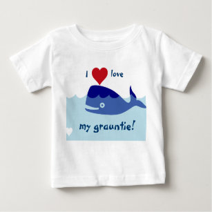 T-shirt Design da baleia com amor de I meu grauntie!