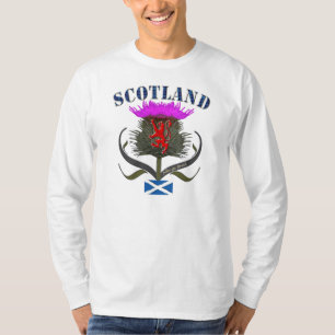 T-shirt Design da bandeira do leão e do saltire do cardo