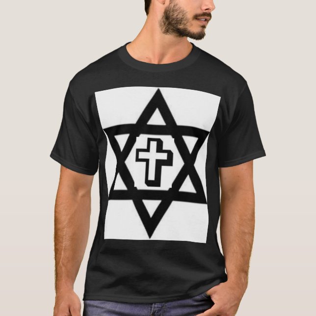 T-SHIRT DESIGN DA CRUZ DA ESTRELA DE DAVID E DO CRISTÃO (Frente)
