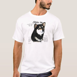 T-shirt Design da história de Shiba Inu (preto/tan)
