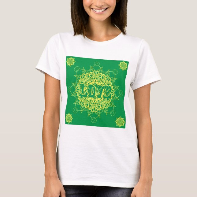 T-shirt Design da mandala do amor (Frente)