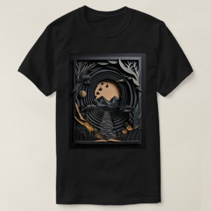 T-shirt Design de arte em papel 3D