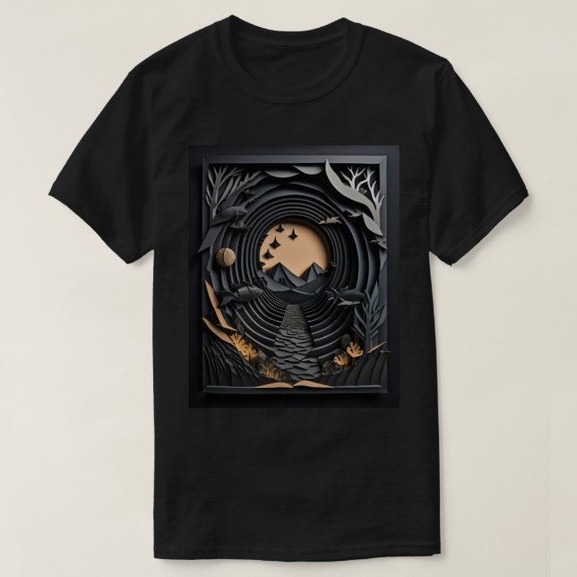 T-shirt Design de arte em papel 3D (Frente do Design)