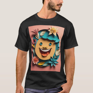 T-shirt Design de arte em papel 3D