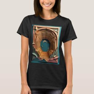 T-shirt Design de arte em papel 3D