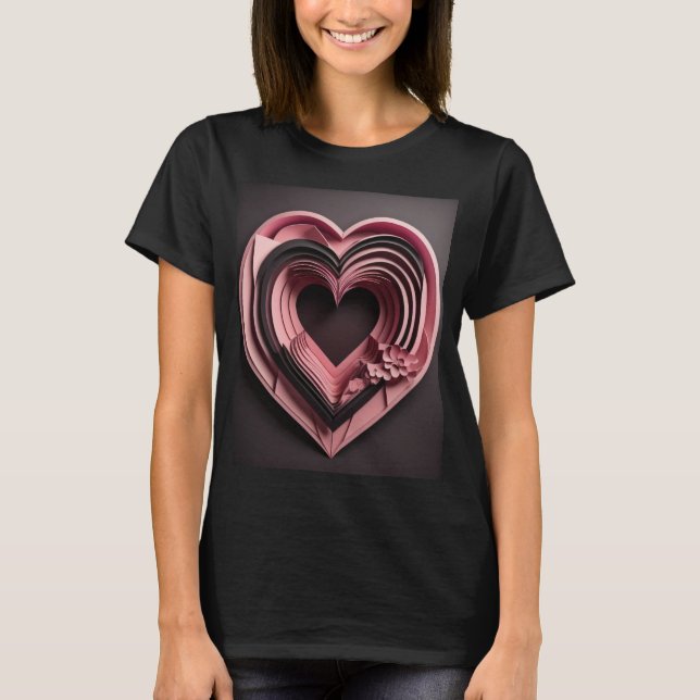 T-shirt Design de arte em papel 3D (Frente)