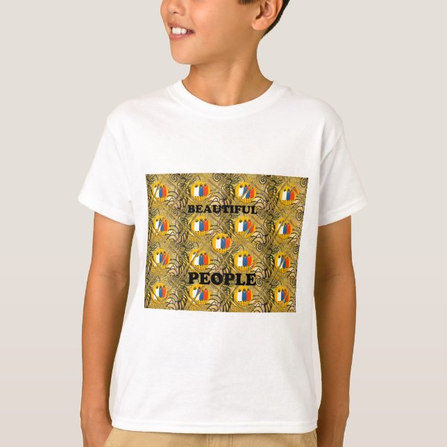 T-shirt Design de Arte Étnica Africana: Belas Pessoas (Frente)