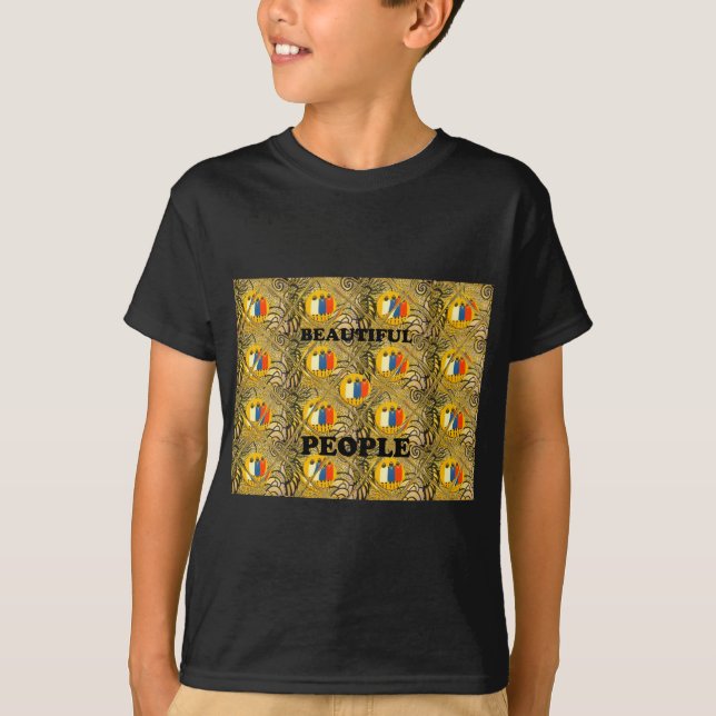 T-shirt Design de Arte Étnica Africana: Belas Pessoas (Frente)
