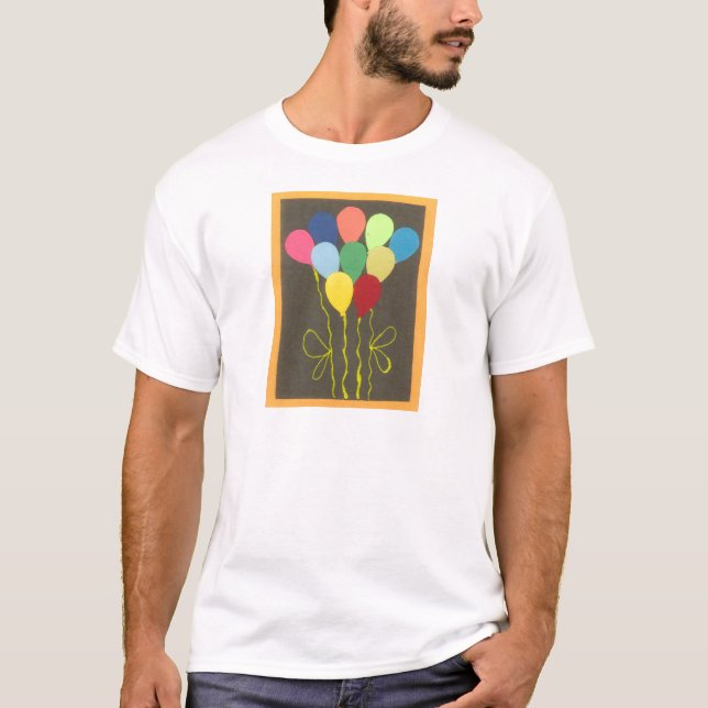 T-shirt Design de Arte Gráfica dos Balões de Aniversário C (Frente)