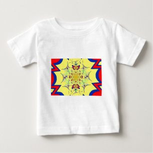 T-shirt Design de Cor damasco Floral Colorida Brilhante