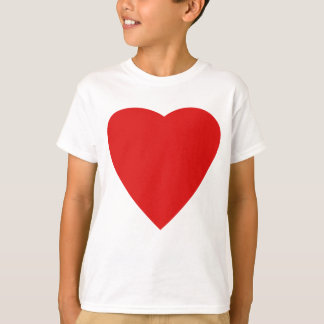 T-shirt Design de Coração de Amor Vermelho e Branco.