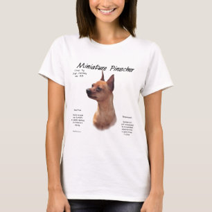 T-shirt Design de História da Miniatura Pinscher (vermelha