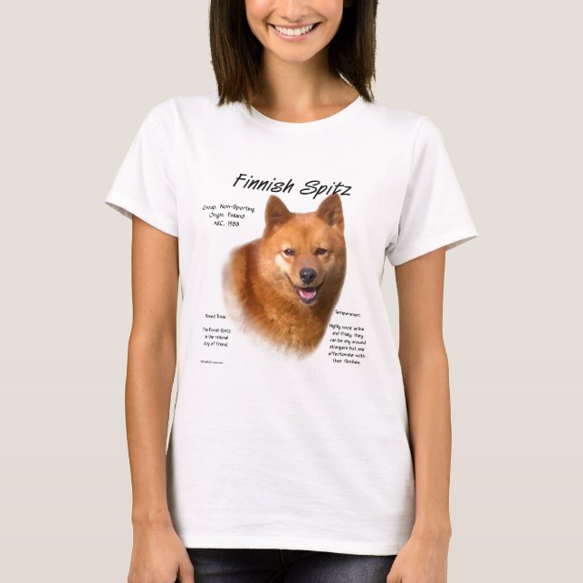 T-shirt Design de História de Spitz Finlandês (Frente)