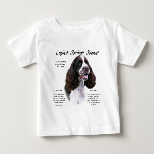 T-shirt Design de História do Inglês Springer Spaniel (fíg (Frente)