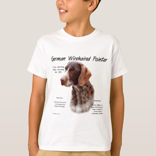 T-shirt Design de História do Ponteiro Wirehaired Alemão (Frente)